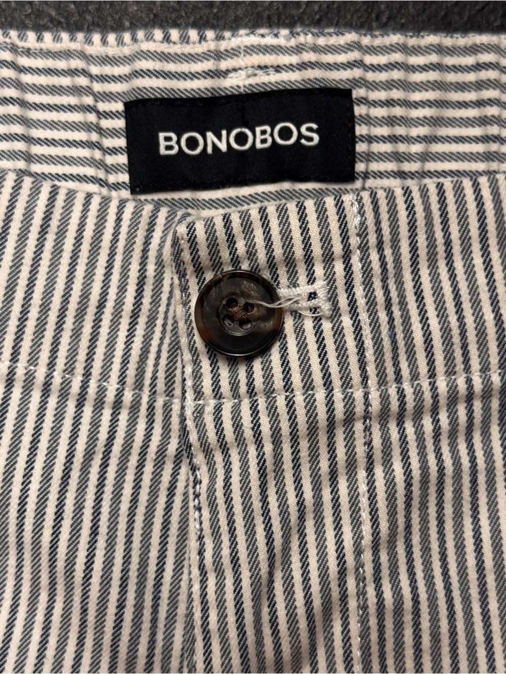 Bonobos mens pin Striped Cotton pin in Navy and White 7 inch